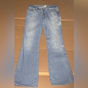 Vintage baggy light blue flowers y2k pants